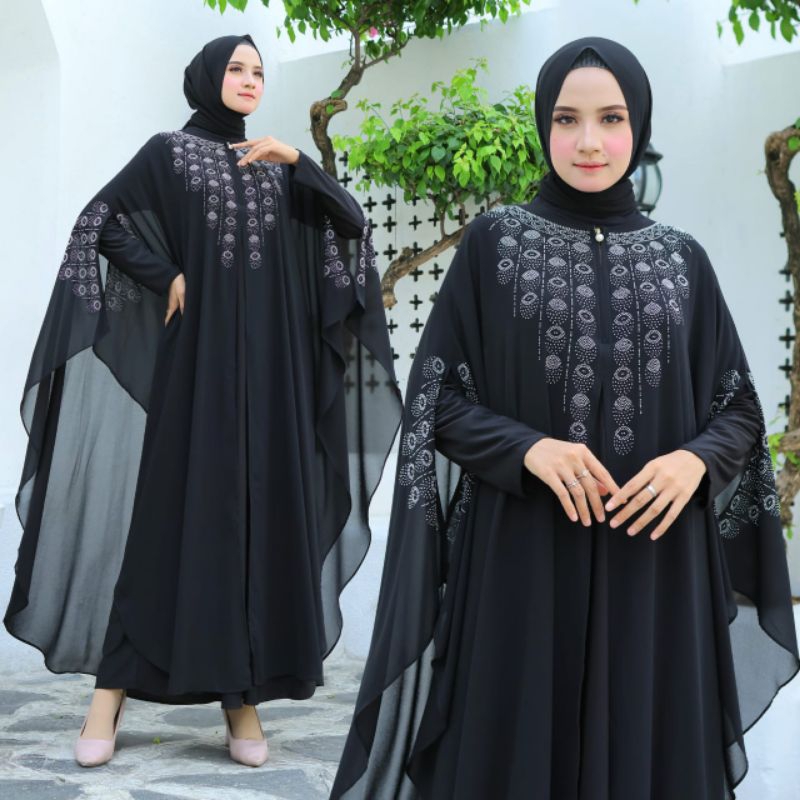 GAMIS ABAYA TURKEY KAFTAN PAYET MEWAH LOVE MUTIARA