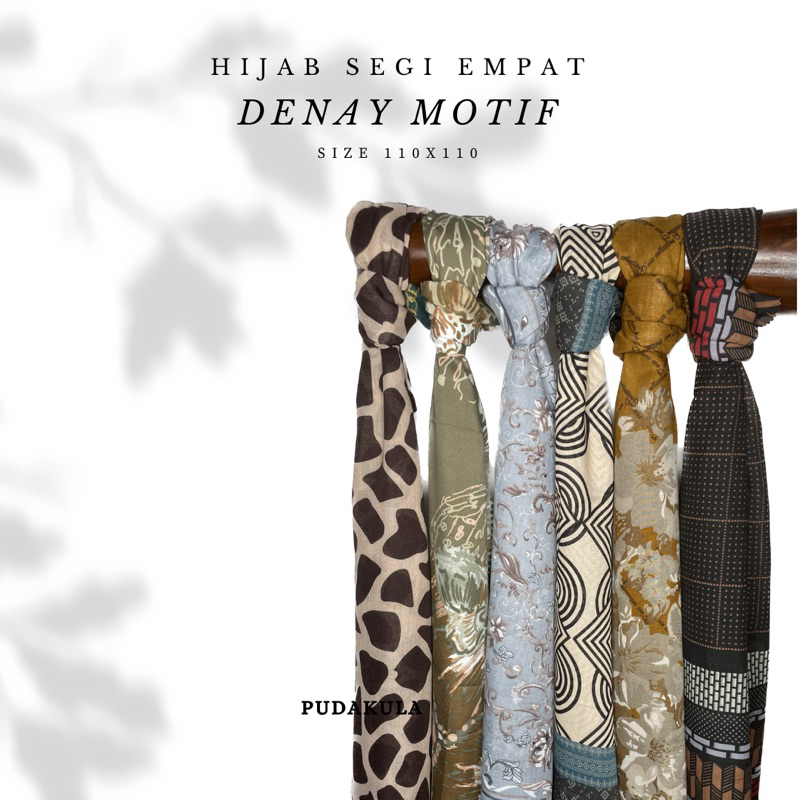 Hijab Denay Hijab Voal Motif Jilbab Denay Segi Empat Denay Kerudung Denay