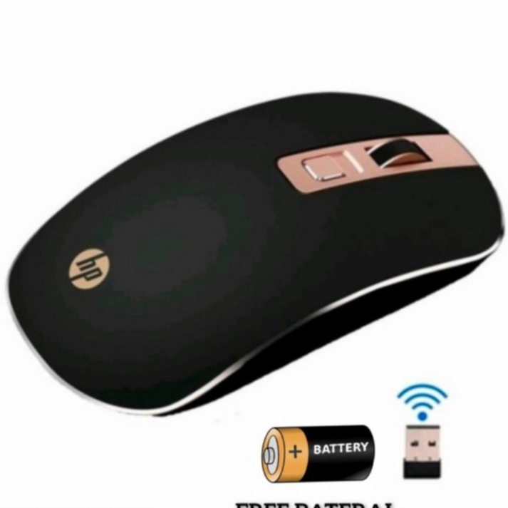 HP S4000 mouse wireless gaming silent click laptop pc macro original 2.4G 1600DPI dengan receiver-Usb /MOUSE HP WIRELESS free baterai