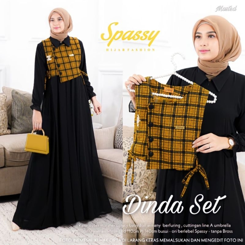 TERLARIS DINDA SET ORIGINAL BY SPASSY (SB) SETELAN CERUTY PREMIUM BABYDOL CUTTING A LINE MAYUN GAMIS
