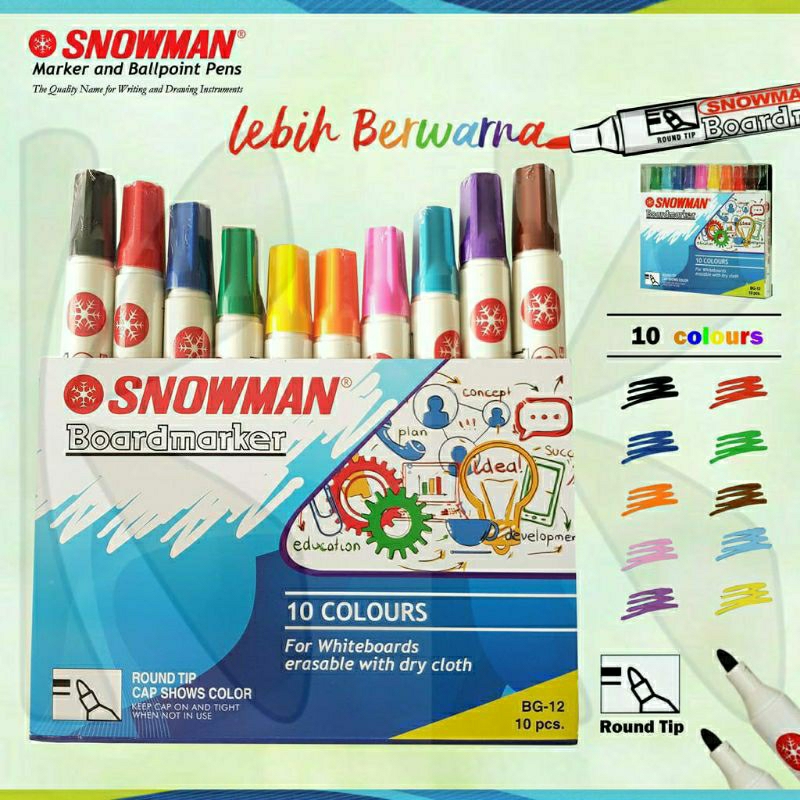 

SNOWMAN BOARDMARKER 10 COLOURS