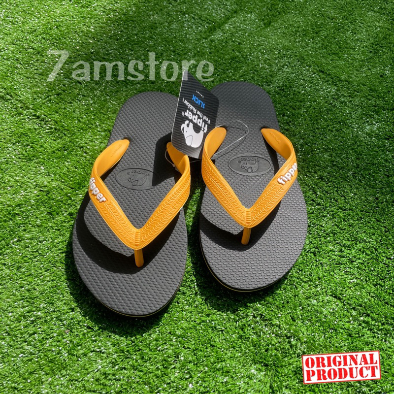 Sandal Jepit Fipper Slick Black / Mustard Original