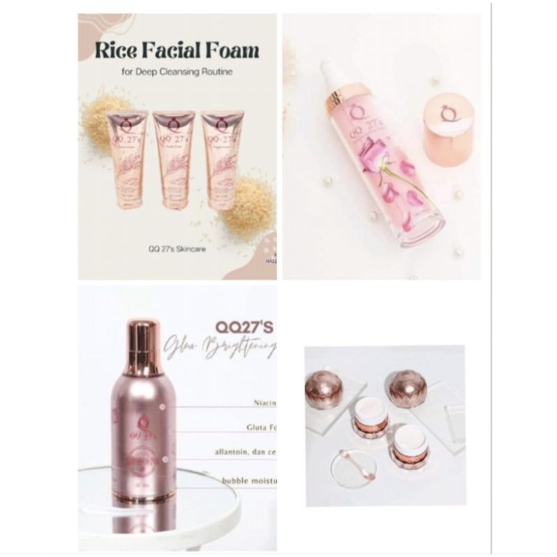 QQ 27'S Paket Sabun Toner Mawar Serum Korea Cream 30gram