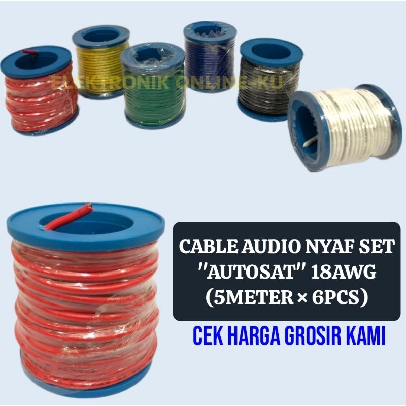 CABLE AUDIO NYAF SET AUTOSAT 18AWG (5METER × 6PCS)