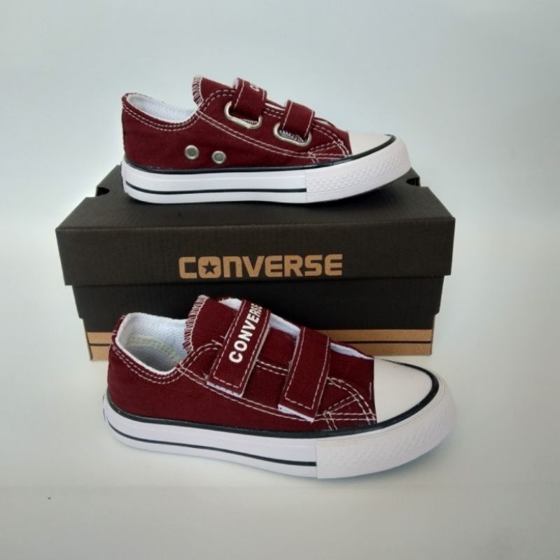 Sepatu Converse Anak Maroon Model Tinggi / Sepatu Anak Laki-laki / Sneakers Anak / Sepatu Sekolah Anak / Sepatu Allstar Anak / Sepatu Anak