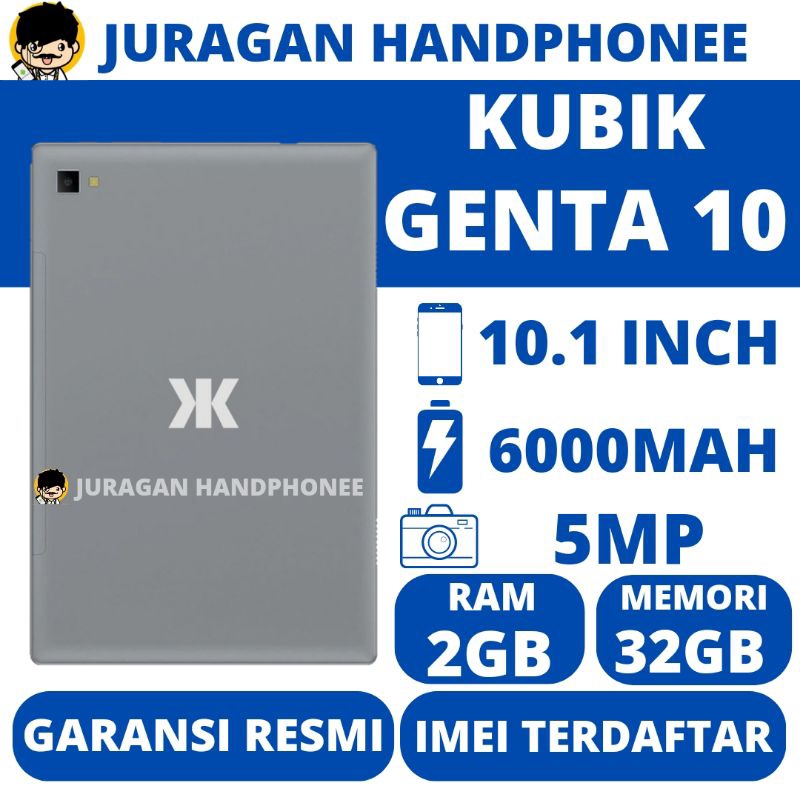 Tab Kubik Genta 10 Ram 2GB Internal 32GB 2/32GB Garansi Resmi Indonesia