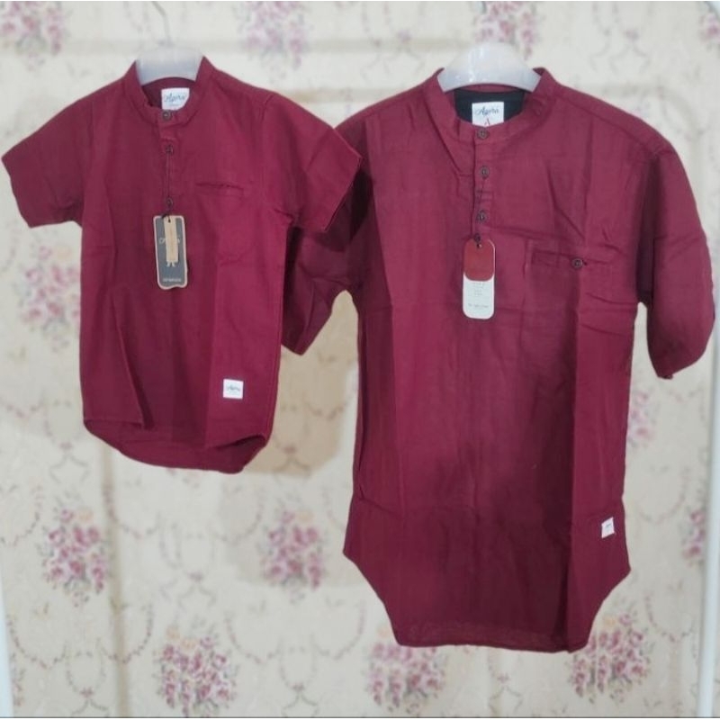 KEMEJA COUPLE AYAH DAN ANAK AGERA - KEMKO MUSLIM -KOKO ANAK