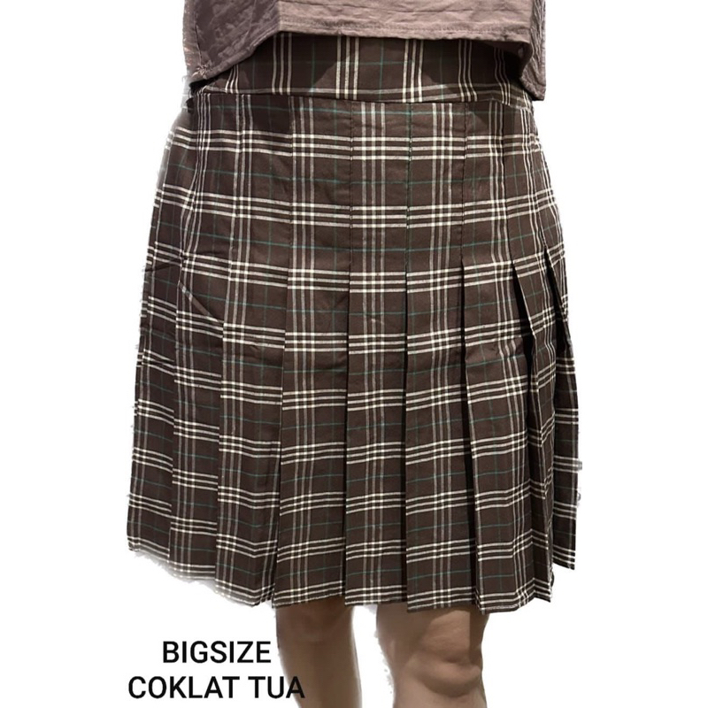 [READY STOCK] BIG SIZE ROK REMPEL KOTAK TARTAN / ROK MINI KOREA / TENNIS SKIRT / ROK KOREAN STYLE