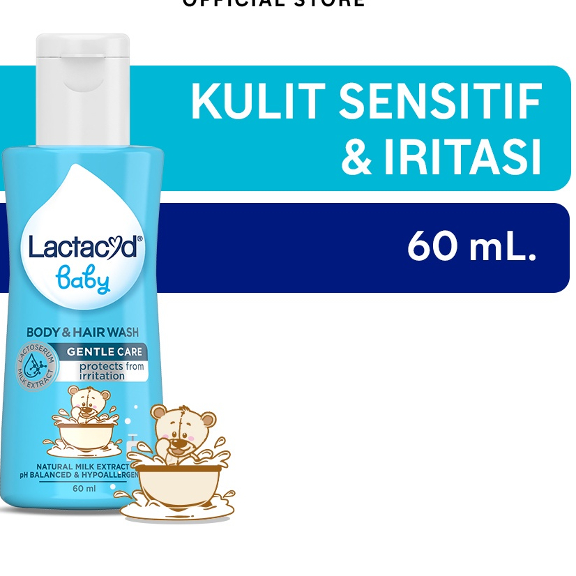 Lactacyd Baby Body &amp; Hair Wash Gentle Care Protects From Irritation 60ml /  150ml / 250ml  Sabun Baby (BIRU)