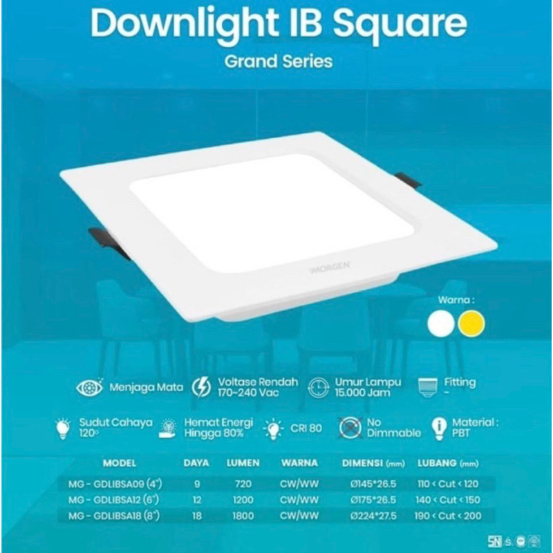 MORGEN GRAND SERIES DOWNLIGHT LED PANEL INBOW KOTAK MURAH BERGARANSI