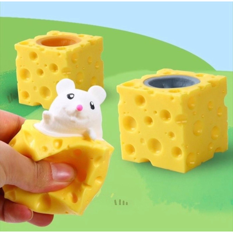 Mainan Squishy Tikus Keju - Pop it Squishy Silikon - Squishy Keju - Squishy Tikus -