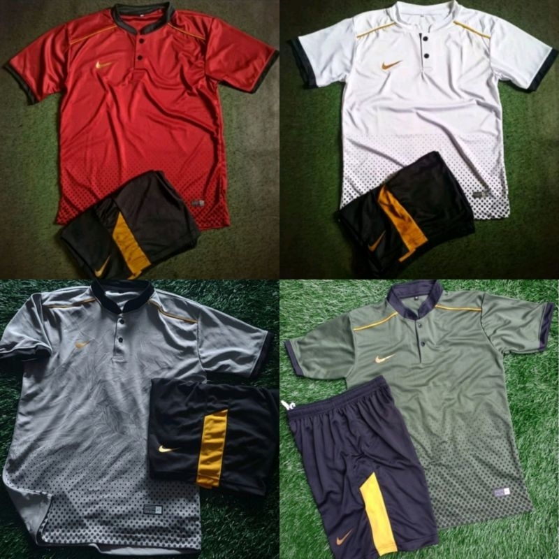 Jersey Futsal Kerah Shanghai Motif Polkadot