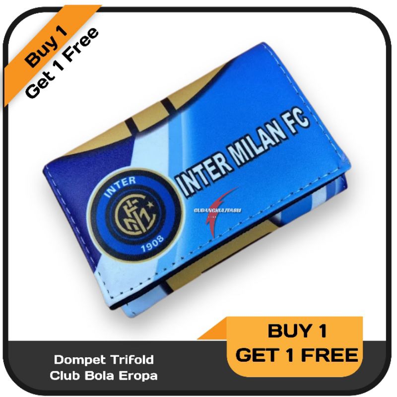 Buy 1 Get 1 Free!! Dompet Pria Motif Club Bola Trifold Dompet Anak Remaja Murah