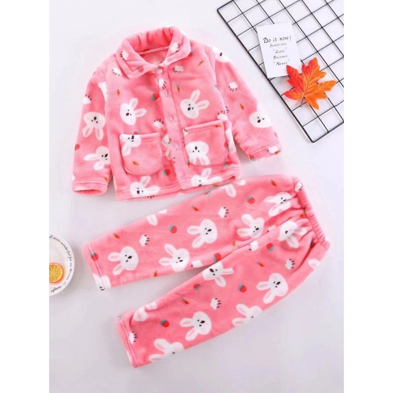 grosir setelan piyama korea import anak bahan  halus dan bagus( kelinci)