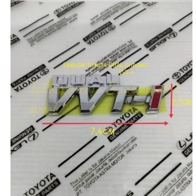 Emblem Logo Huruf Tulisan Stiker Lambang Toyota DUAL VVT-i dual VVT-i semua