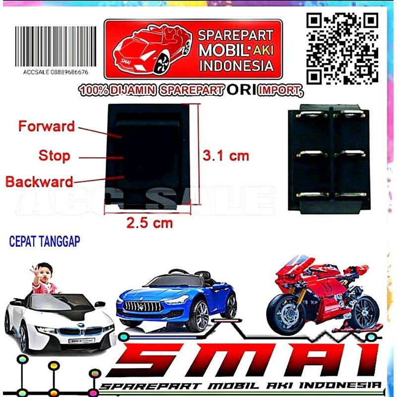 TOMBOL MAJU MUNDUR MOBIL MOTOR AKI ANAK/SAKLAR TOMBOL MAJU MUNDUR MOBIL AKI MOTOR AKI ANAK