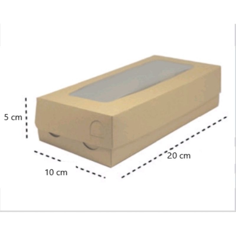 

Dia Brown Kraft Long Box XS 20x10x5/ 300 GSM (WINDOW )