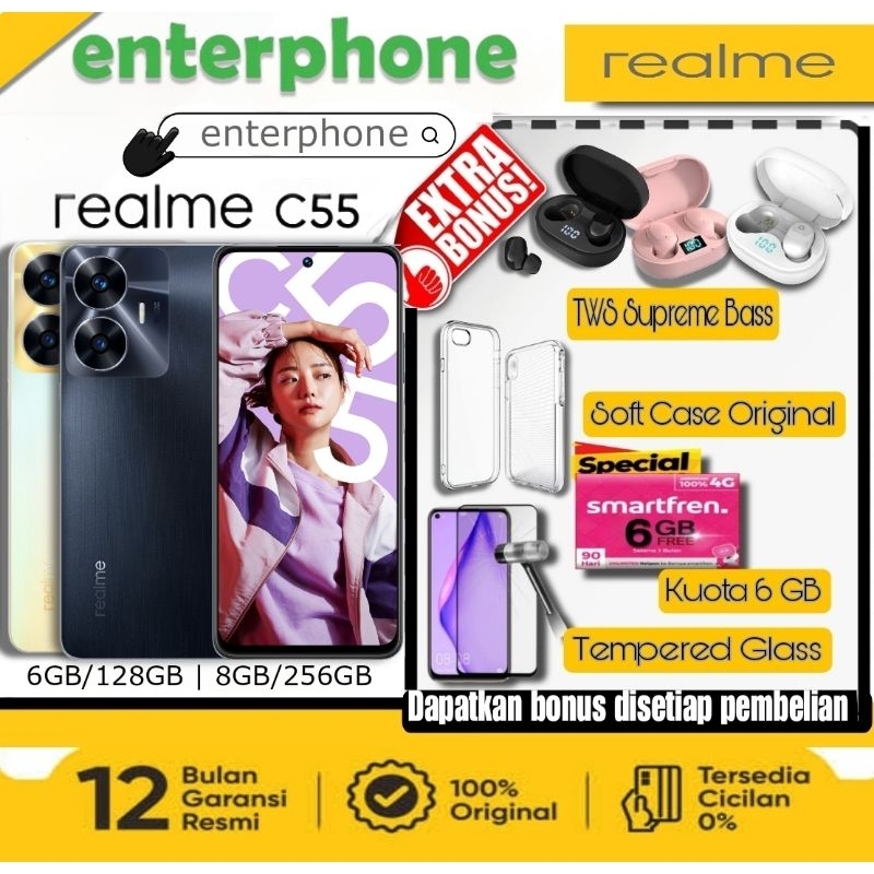 Realme C55 8/256 RAM 8GB Internal 256GB Garansi Resmi