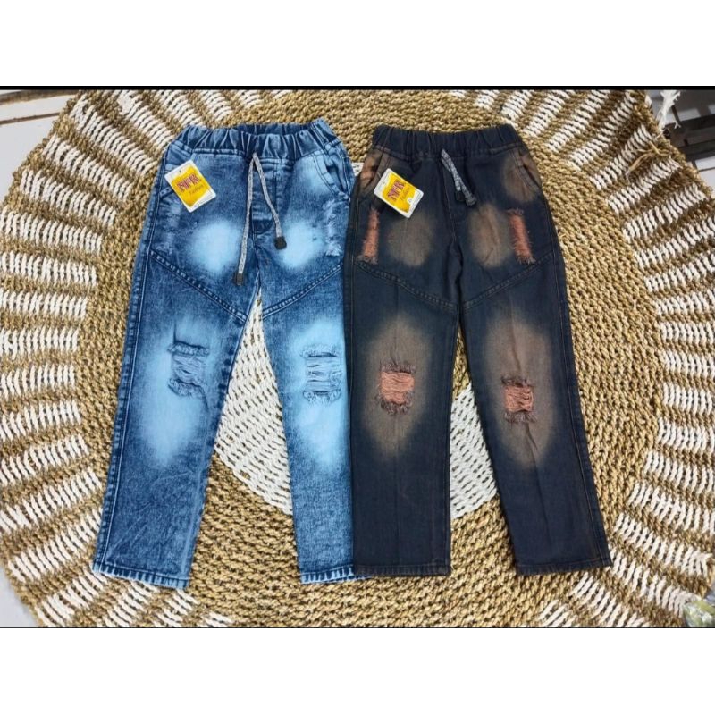 celana panjang jeans anak sobek distro bahan tebal 2-10 tahun