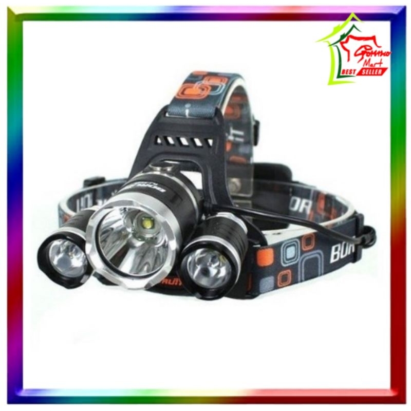 GMW-Senter Kepala Headlamp 3 LED Cree XM-L 3T6 - Cree XM-L T6 5000 Lumens GOMAWOMART