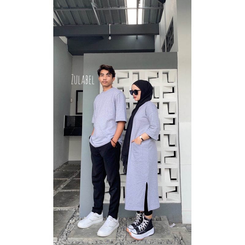 Couple Midi Dress dan Kaos Oversize Baby Terry By Zulabel