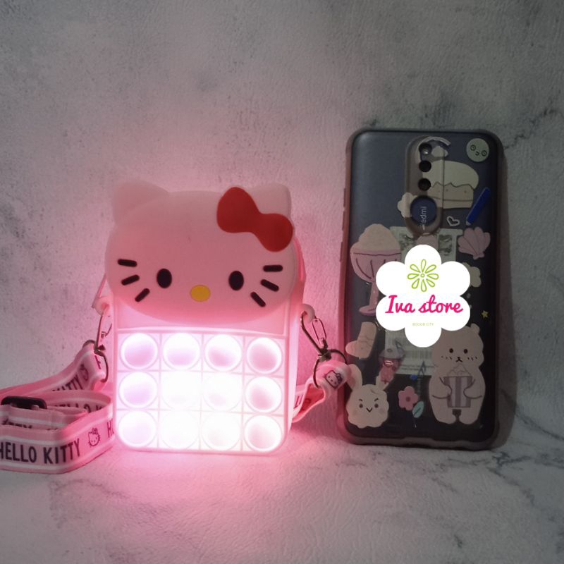 Tas selempang hello kitty LED size mini bisa menyala