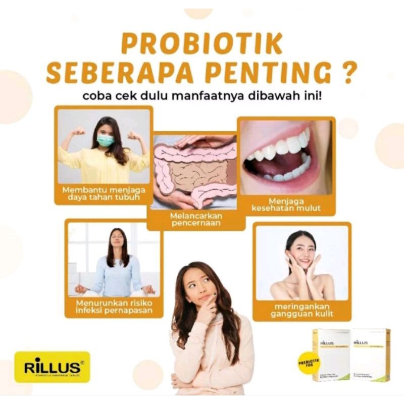 Rillus Tablet Kunyah Probiotic Prebiotic KOREA