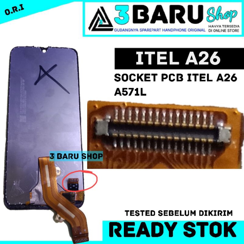 SOCKET PCB ITEL A26 A571L konektor pcb handphone DI FLEXIBEL