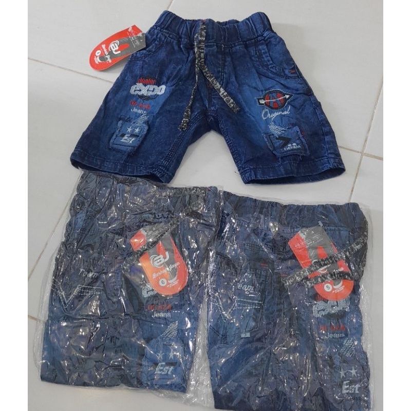 celana pendek jens denim anak