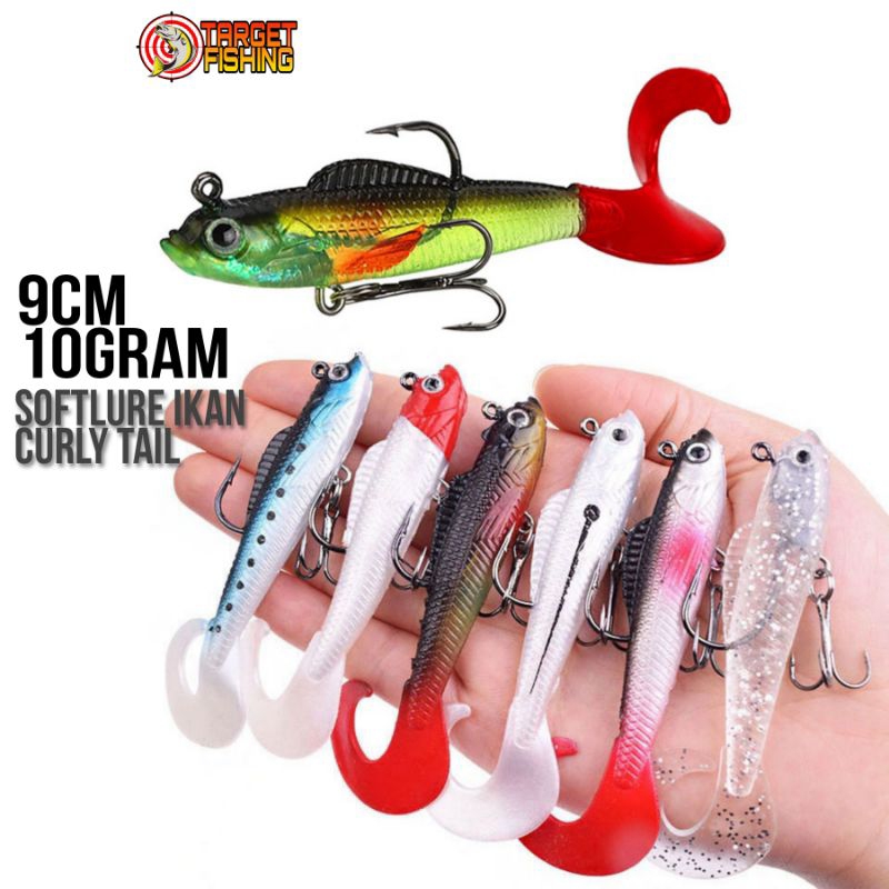 Softlure Ikan Cury Tail 9cm 10gram Umpan Casting Barramumdi Mangrove Jack Toman