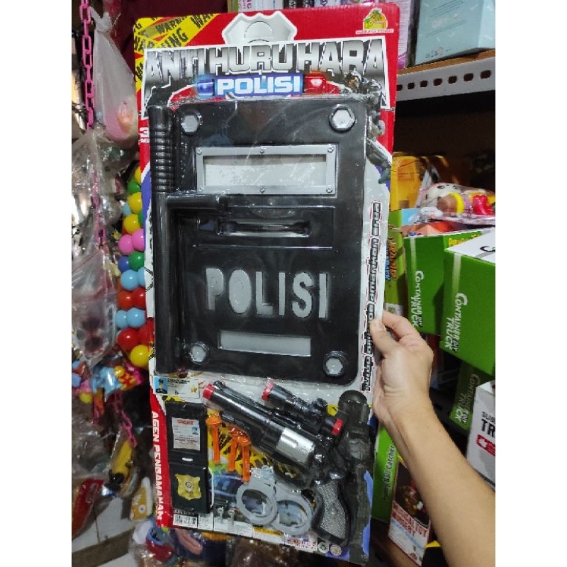Mainan Anak Tameng Pistol Pistokan Polisi Set