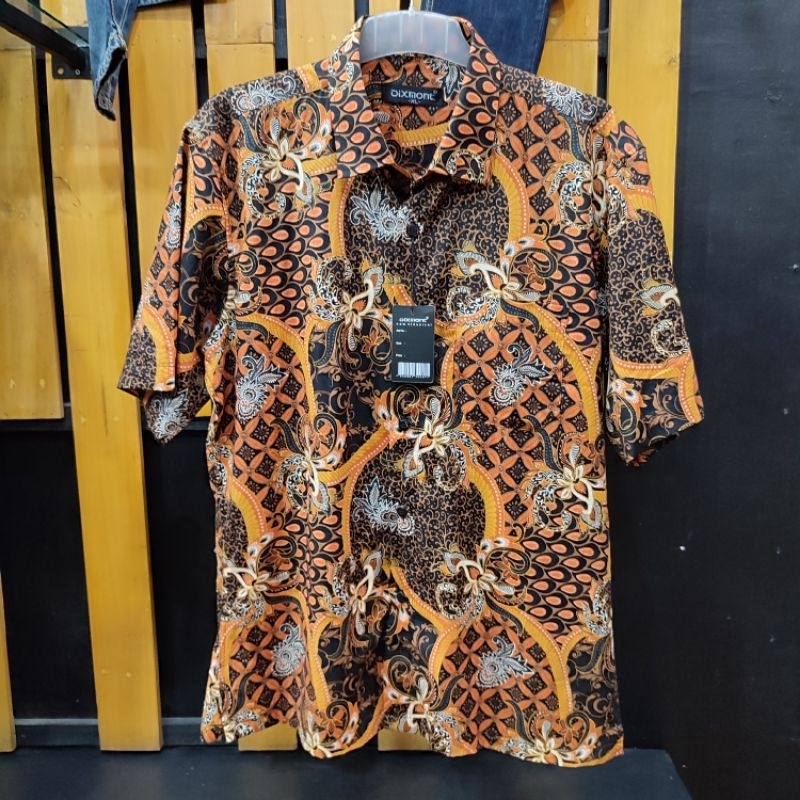 DIXMONT 003 Atasan Kemeja Batik Pria Lengan Pendek