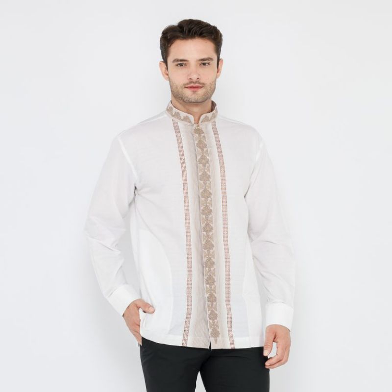 BAJU KOKO MUSLIM BAMUS BHS SIGNATURE WARNA PUTIH CREAM ORIGINAL