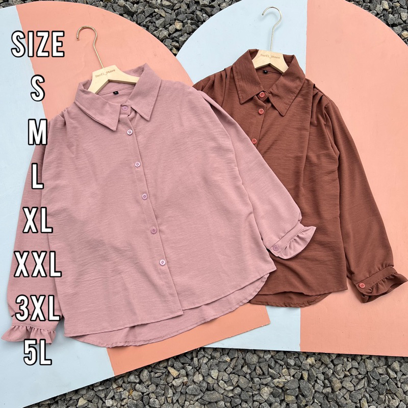 Keizha Shirt - Kemeja Jumbo - Size S M L XL XXL 3XL 5L -  Kemeja crinkle