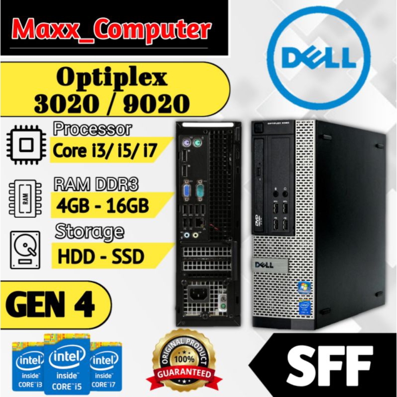 CPU DELL OPTIPLEX 3020/9020 SFF CORE i3 /i5 /i7 4TH GEN PC SLIM