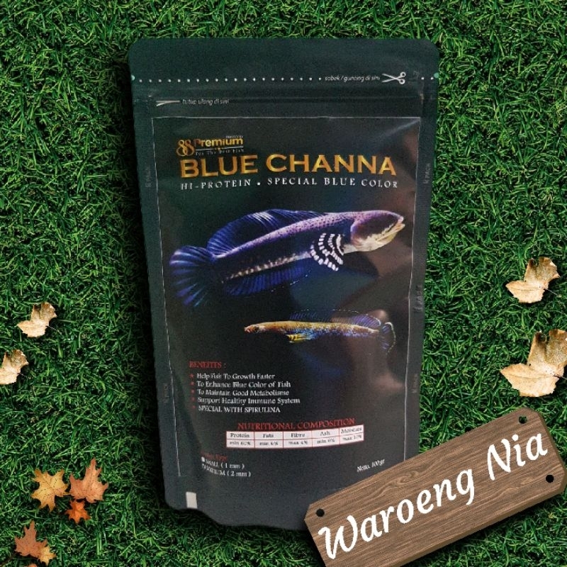 Pelet Ikan Channa Premium 88 Blue Channa 100G / Pakan Ikan Channa Blue Pulchra Blue Andrao