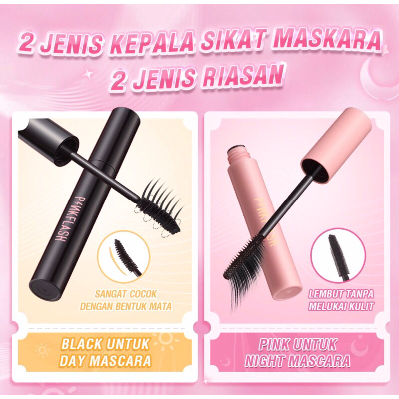 PINKFLASH OhMyWink Maskara Day &amp; Night Lengthening Volume Waterproof Longlasting Mascara