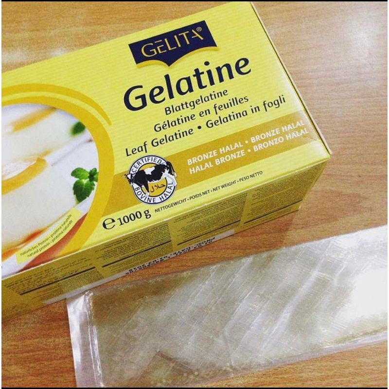 

gelatin lembar halal gelita gelatine sheet bahan pannacotta Panna cotta gyukaku puding