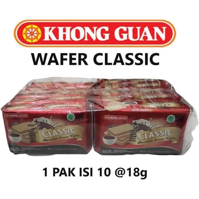 

Khong Guan Wafer Classic dengan krim coklat 1pak=10psc