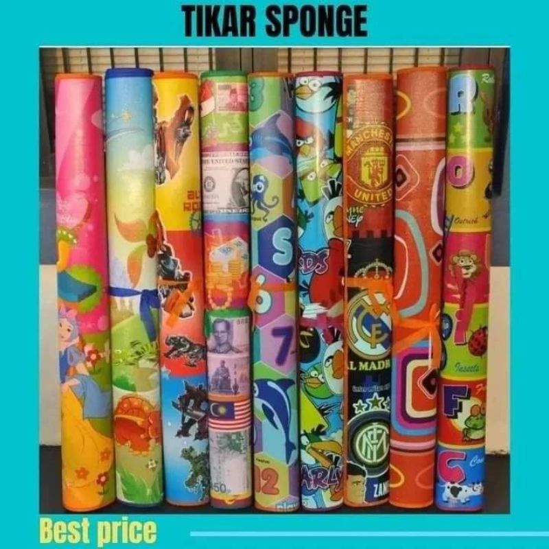 Tikar spons plastik berkualitas / Tikar gambar plastik spons