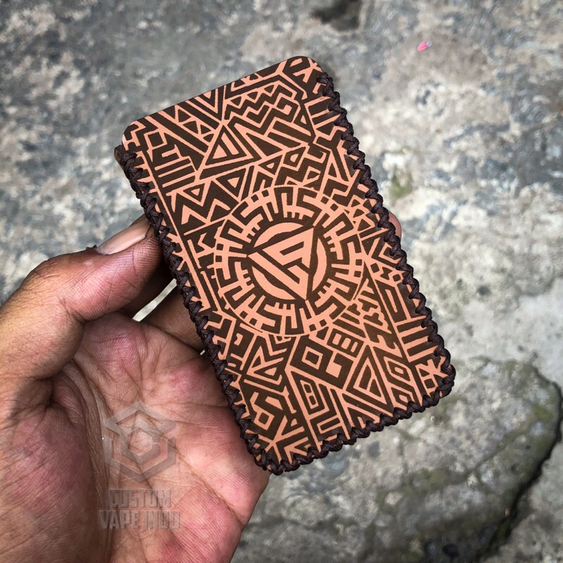 Leather Sleeve Case Centaurus M200 Full Engraving Aztec Coklat Tan