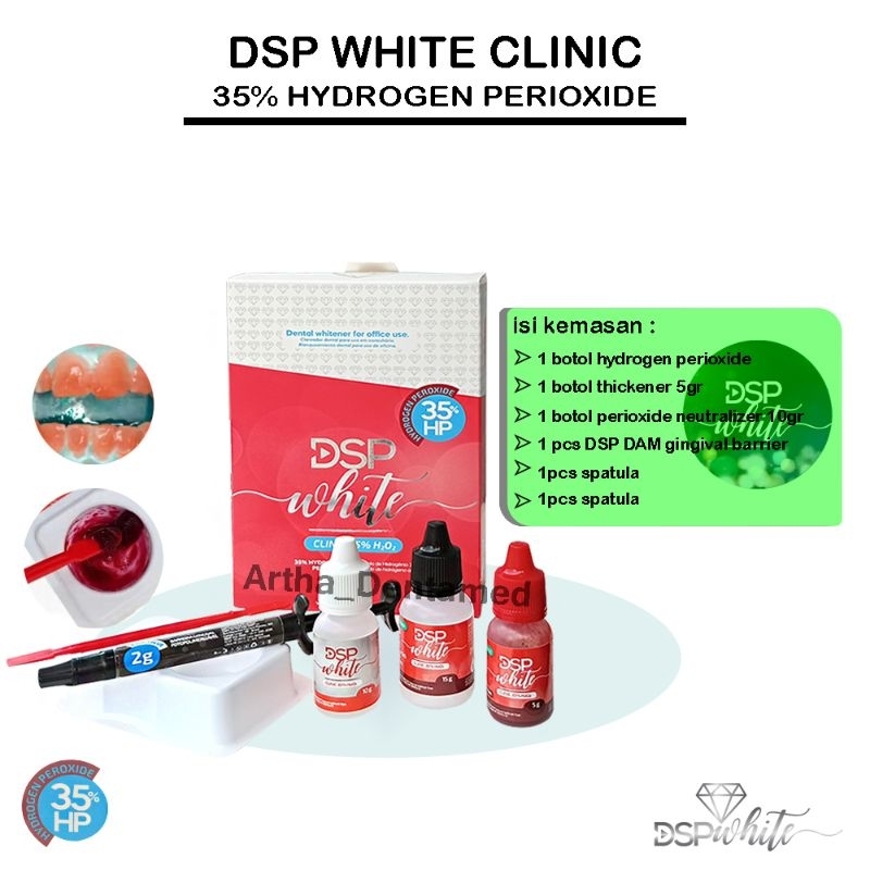 DENTAL DSP WHITE CLINIC 35% HYDROGEN PEROXIDE / BAHAN BLEACHING OFFICE / DENTAL WHITENING