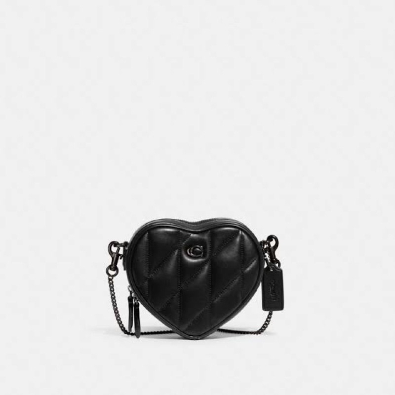 Coach Heart Crossbody Black Quilting (CE725)