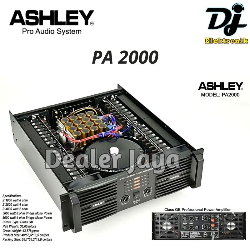 Power Amplifier Ashley PA 2000 / PA2000 - 2 channel