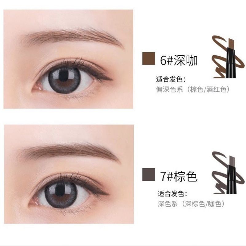 Lameila Pensil Alis Putar Berkepala Dua Tahan Lama Original Eyebrow Boxless