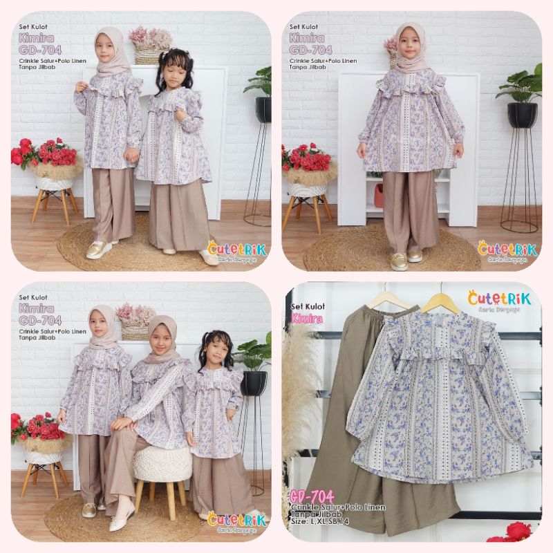 *READY MURAH (5-13th) Setelan tunik kulot katun anak setelan tunik kulot kimira by Cutetrik