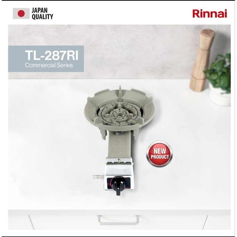 Rinnai TL-287 RI Kompor 1 Tungku Murah/Kompor Mawar Rinnai Garansi Resmi Original