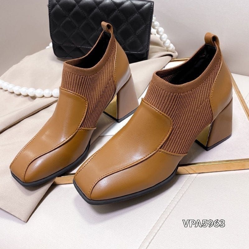 Sepatu Boots Ankle Heels Block Boque Import Korea #VPA5963