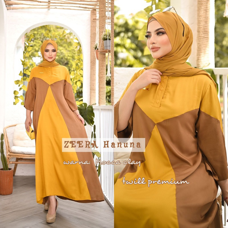 Daster Arab Zeera HANUNA Maxi Dress Gamis Rayon Twill Premium