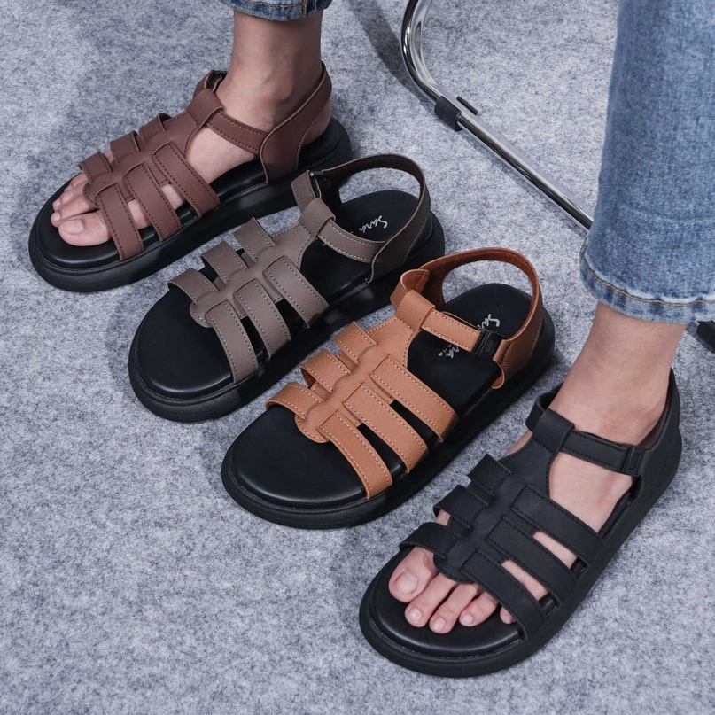 SARASARA YUK - TIFFANY Sepatu Sandal Wanita Silang Size 36 - 40 Sendal Wedges Model dua Tali Strap Belakang Hak Tinggi Sole 3 4 5 cm Bellezza Sara Cewek 37 38 39 40 Warna All Color Hitam Putih Bellezza Kekinian Premium Terbaru Shoes Ori Original Mall Offi